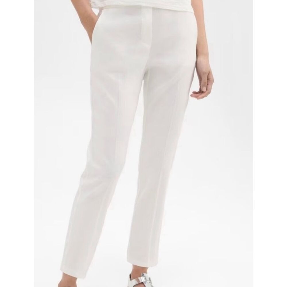 Theory Cream Ankle-Length Cropped Trousers